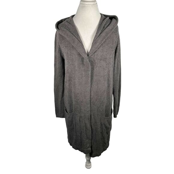 Barefoot Dreams Size M CozyChic Lite Hood Duster Cardigan sweater Brown Lounge - Picture 1 of 9